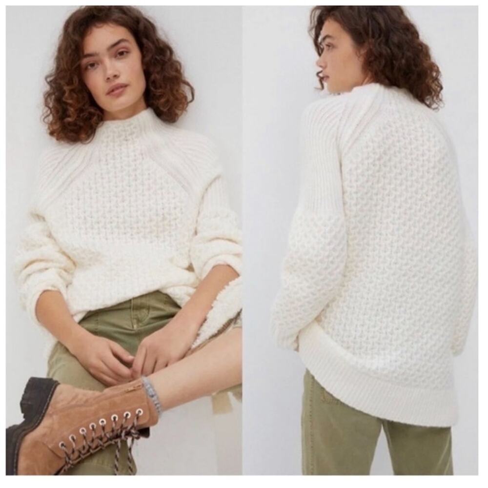 Anthropologie Bia Mock Neck Tunic Sweater women's size small
